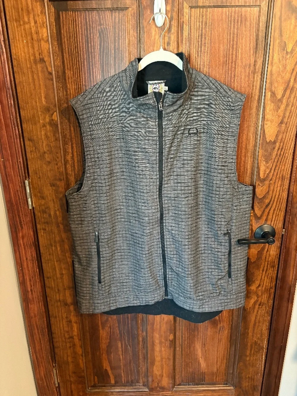 Cinch mens bonded softshell vest size 2XL, gray checkered, used - Picture 1 of 7